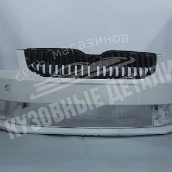 Бампер передний Skoda Octavia A7 (14-17) B4B4 Candy White Белый