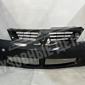 Бампер передний Renault Logan (Кам) B66 Gris Eclipse ПТФ полноокрашенный