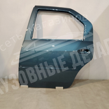 Дверь Renault Logan задняя ЛЕВАЯ RNF Blue Minerale c отв. под молдинг