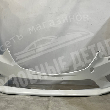 Бампер передний Mazda 6 GJ 2012-2015  под фароомыватели 25D Snowflake White Белый перламутр