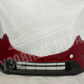 Бампер передний Mazda CX5 без отв. под омыв 41V Soul Red Красный
