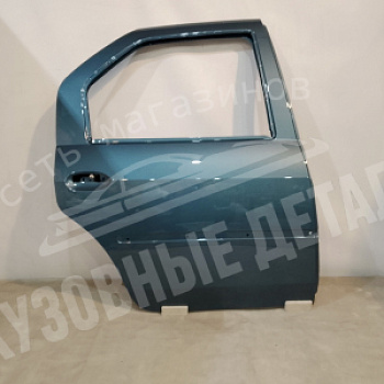 Дверь Renault Logan задняя ПРАВАЯ RNF Blue Minerale Синий Минерал с отв. под молдинг