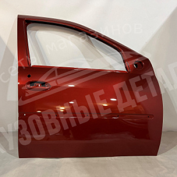 Дверь Renault Logan передняя ПРАВАЯ 21B Rouge Toreodor Красный с отв. под молдинг